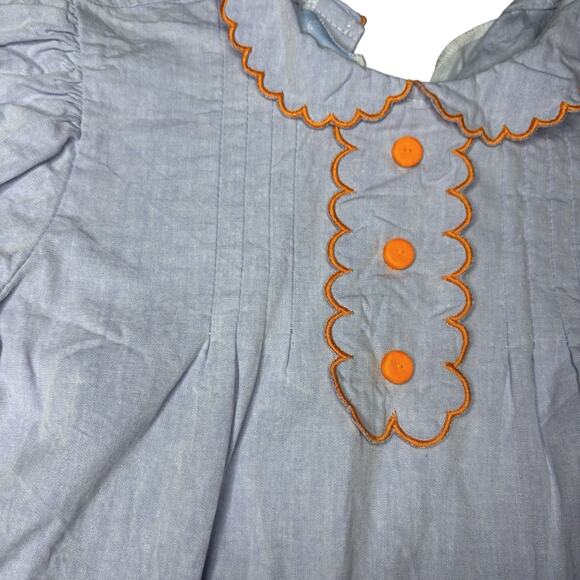 BELLA BLISS Long Sleeve Pima Scallop Collar Long Sleeve Blouse Size 8 - Picture 4 of 9